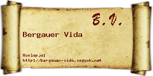 Bergauer Vida névjegykártya